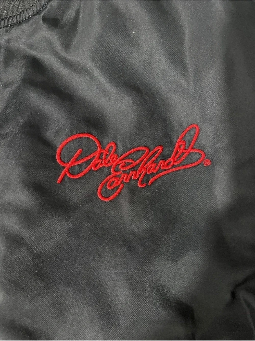 Nascar Black Bomber Jacket with Red Accents